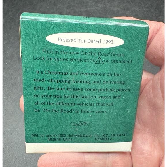 Hallmark Christmas MINIATURE Ornament 1996 On The Road #4 Tree Car -32D - Picture 3 of 5